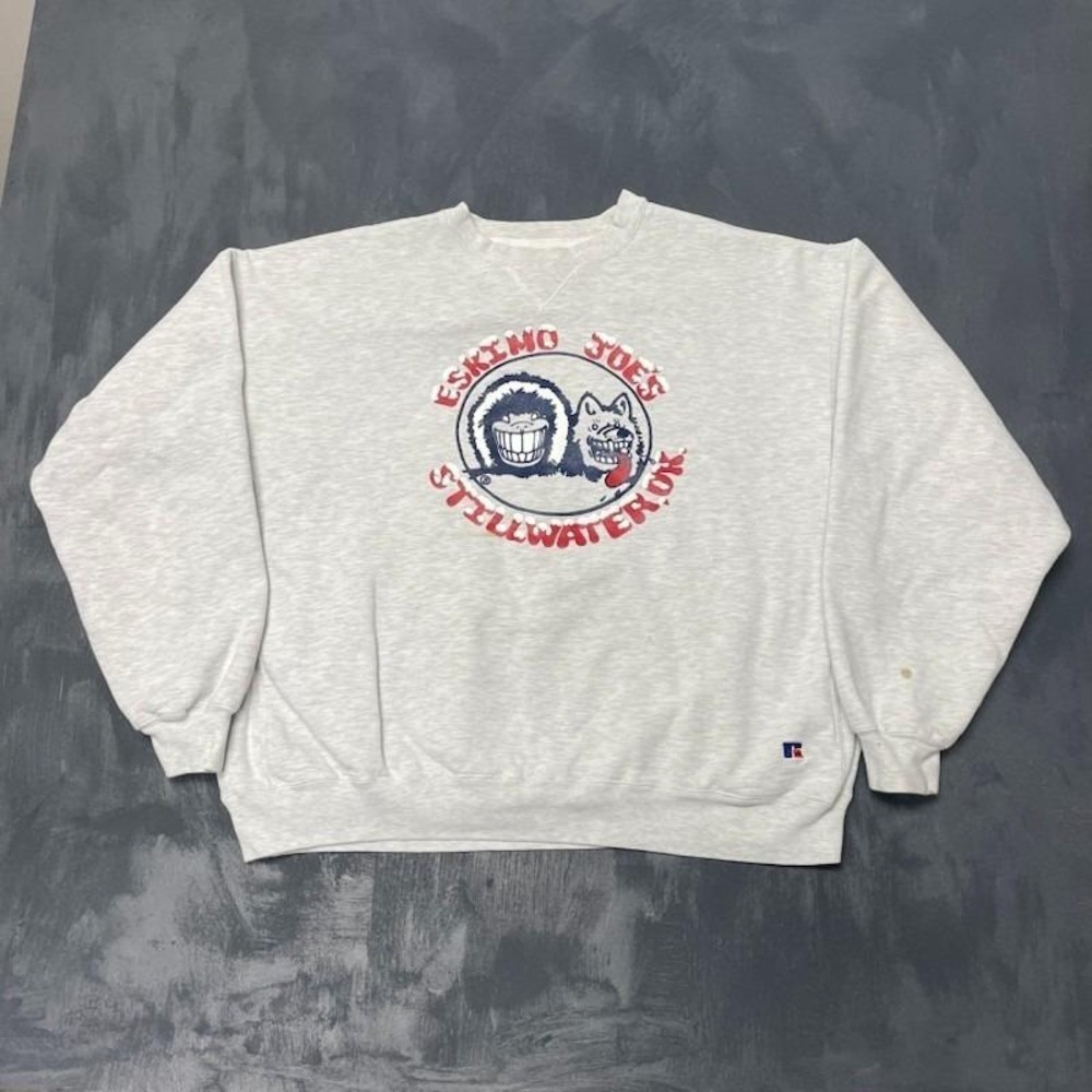 Vintage Eskimo Joe Graphic Sweatshirt Men XXL Grey 1990s Russell Athletic